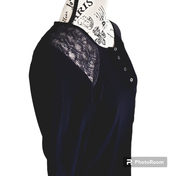 Harley Davidson womens flowy Embroidered black 3/4 sleeve button top size small - Picture 3 of 8